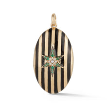 Striped Enamel Star Locket