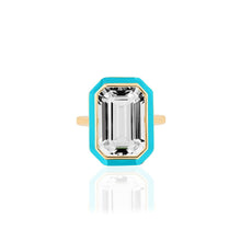 Queen Emerald Cut with Enamel Frame Ring