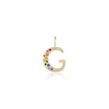 Puffy Gemstone Letter Charm