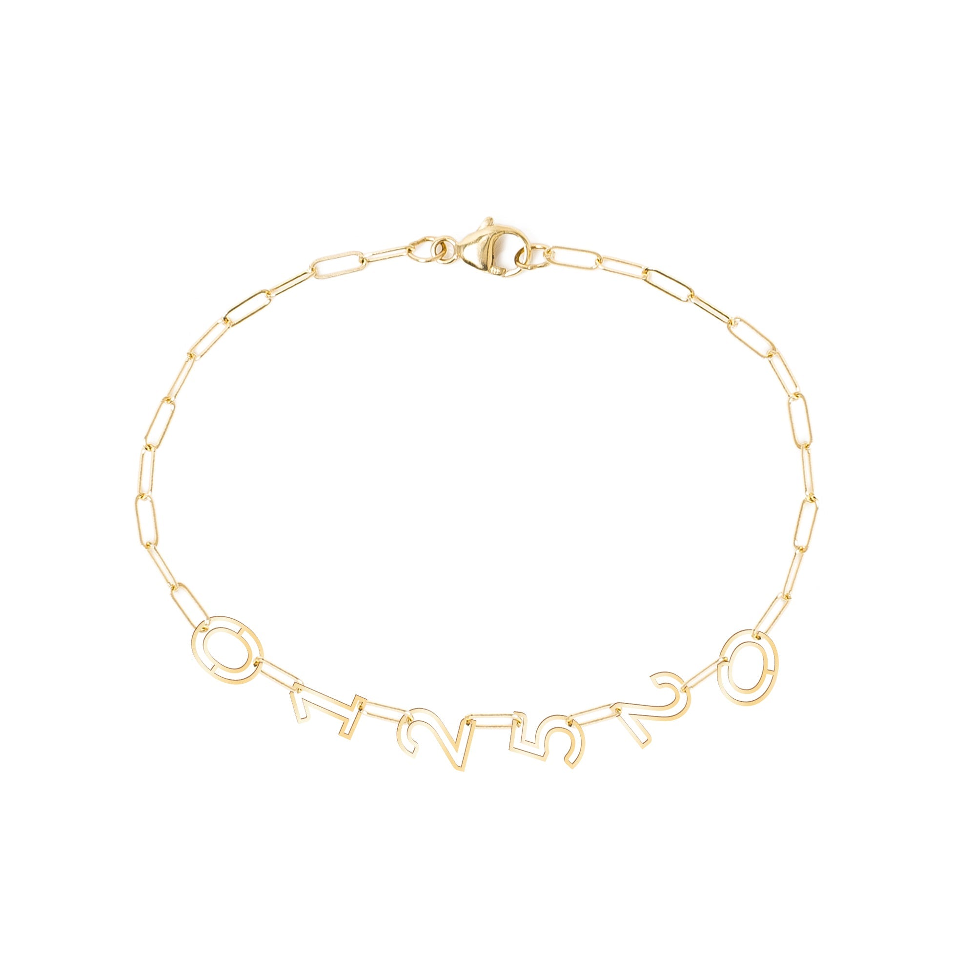 Number Chain Letter Bracelet