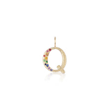 Puffy Gemstone Letter Charm