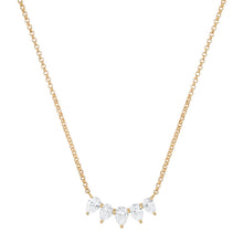 5 Stone Pear Shape Diamond Necklace