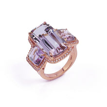 Gossip Lavender Amethyst Cushion Cut Ring with Diamond Frame