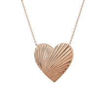 The Lexi Large Fluted Heart Pendant Necklace