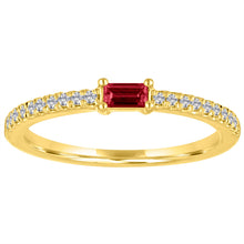 The Julia Birthstone Single Gemstone Baguette Stacking Ring