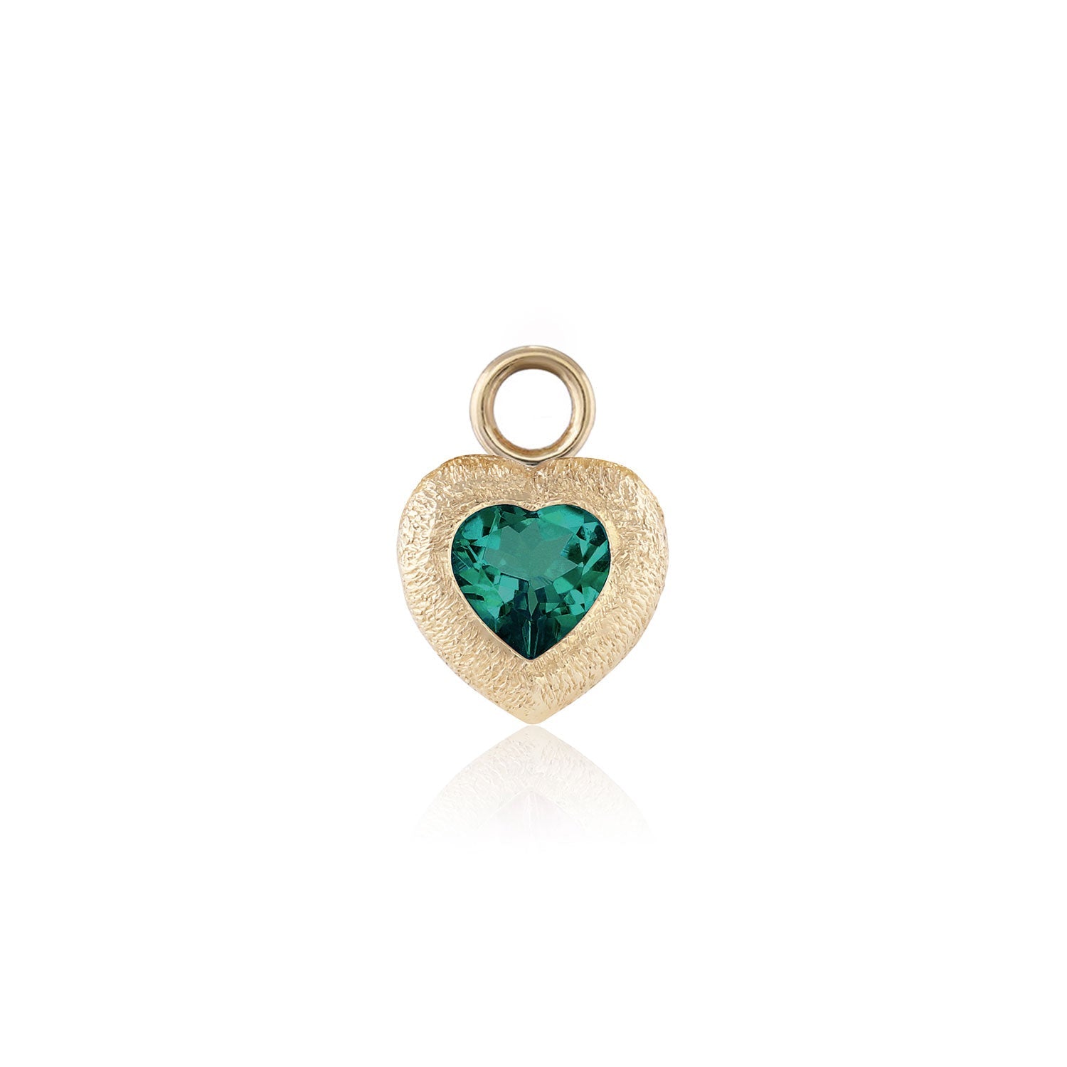 Small Rowan Pink or Green Tourmaline Heart Charm