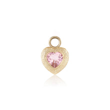 Small Rowan Pink or Green Tourmaline Heart Charm