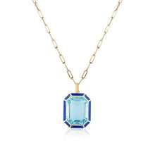 Melange Emerald Cut Statement Pendant Necklace