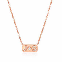 Diamond Lovebirds Initial Plaque Necklace