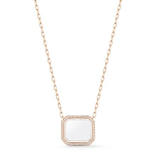 Bell Diamond & Rock Crystal Rectangular Pendant Necklace