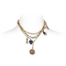 Semi Precious Stone Anna Heart with 14k Stars Pendant Charm