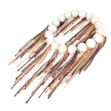 Pearl & Chain Fringe Stretch Bracelet