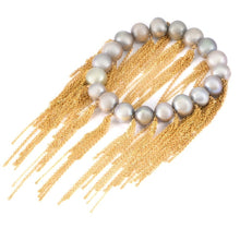 Pearl & Chain Fringe Stretch Bracelet