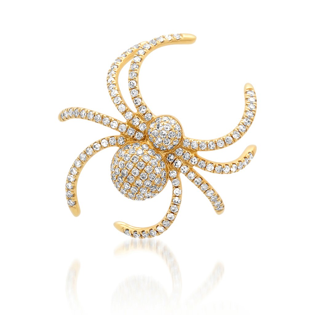 Large Single Diamond Spider Stud Earring