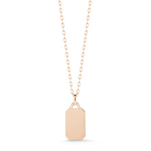 Gold Diamond Tablet Pendant (Engravable)