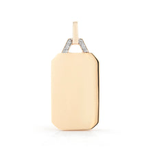 Gold Diamond Tablet Pendant (Engravable)