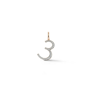 Woolf Diamond Initial & Number Charm