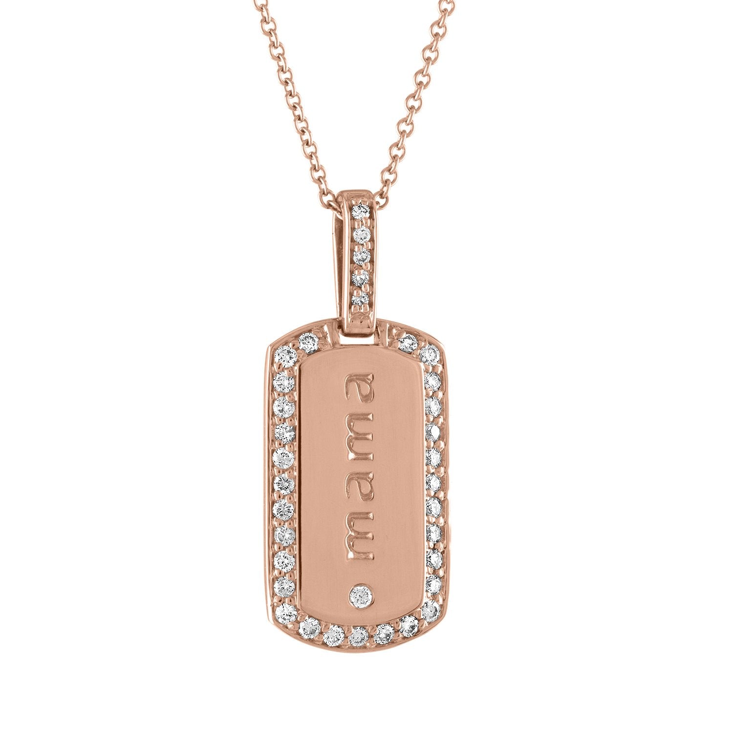 Isla MAMA Diamond Tag Necklace