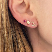 Mini Hummingbird Stud Earrings with Diamond Eye