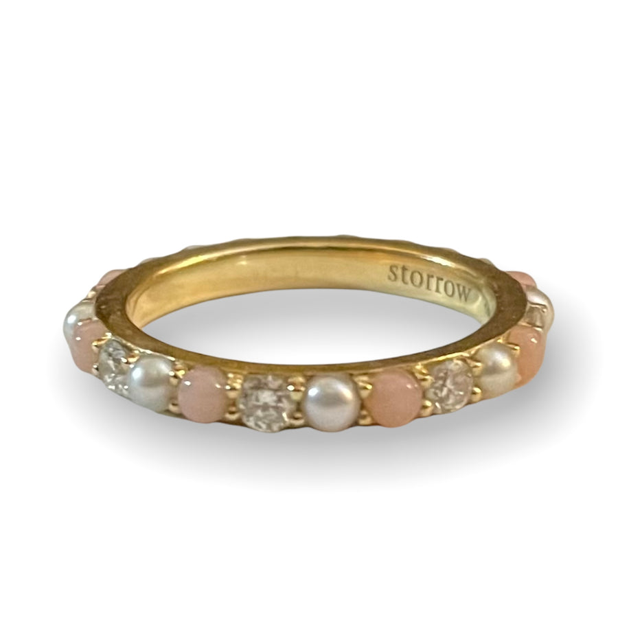 Diamond and pearl eternity ring sale