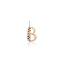 Puffy Gemstone Letter Charm