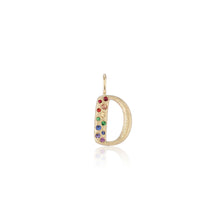 Puffy Gemstone Letter Charm