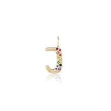 Puffy Gemstone Letter Charm