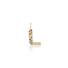 Puffy Gemstone Letter Charm