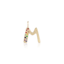Puffy Gemstone Letter Charm