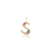 Puffy Gemstone Letter Charm