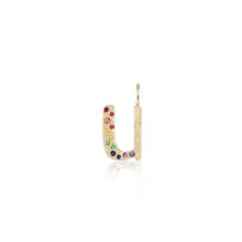 Puffy Gemstone Letter Charm