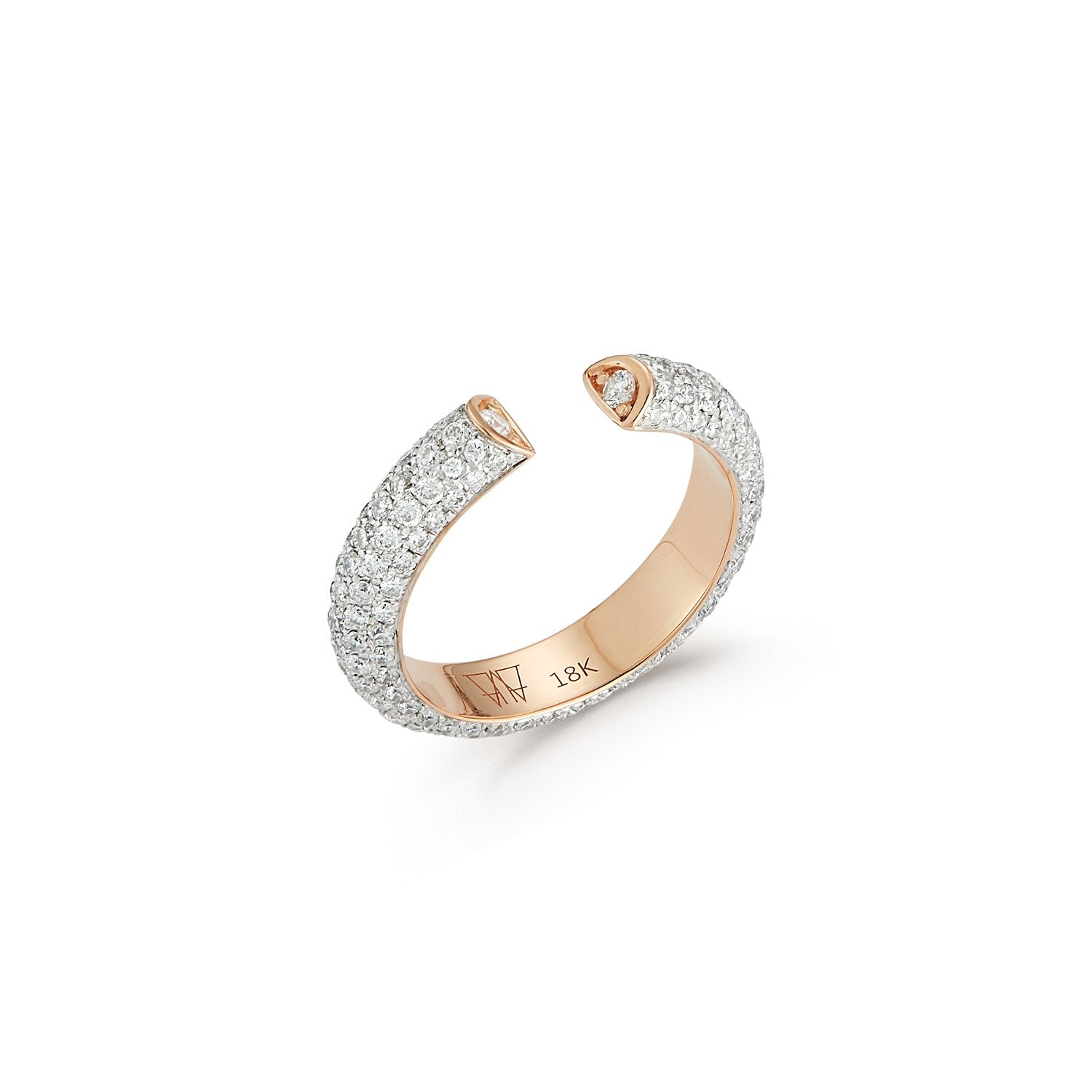 Thoby Diamond Tubular Cuff Ring