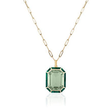 Melange Emerald Cut Statement Pendant Necklace