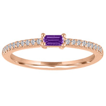 The Julia Birthstone Single Gemstone Baguette Stacking Ring