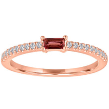 The Julia Birthstone Single Gemstone Baguette Stacking Ring