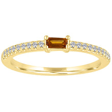 The Julia Birthstone Single Gemstone Baguette Stacking Ring