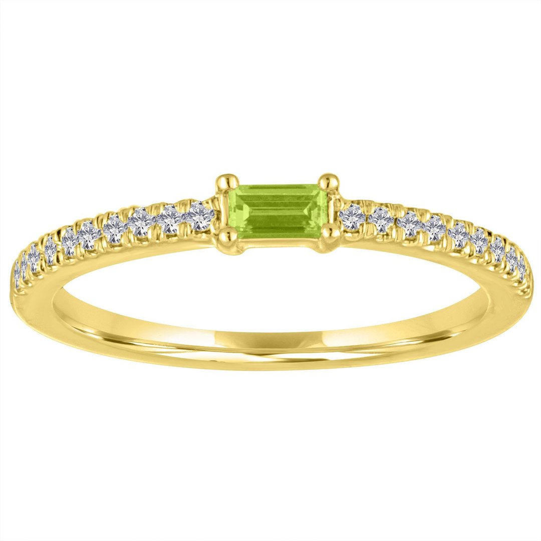 The Julia Birthstone Single Gemstone Baguette Stacking Ring