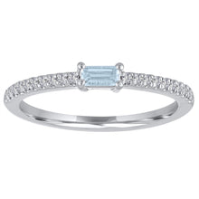 The Julia Birthstone Single Gemstone Baguette Stacking Ring