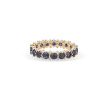 Ruby or Sapphire Rounds Eternity Band Ring with Diamonds