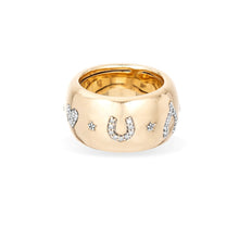 Good Luck Diamond Barrel Cigar Band Ring