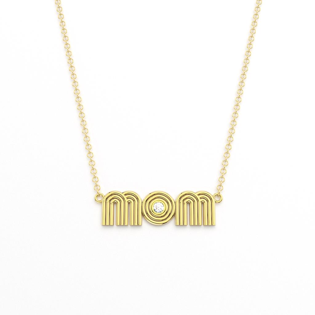 Radiant Mom Nameplate Necklace