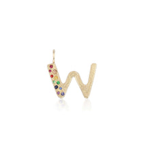 Puffy Gemstone Letter Charm