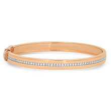 Gold Cuff Bracelet with Pave Diamond Row