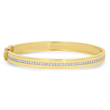 Gold Cuff Bracelet with Pave Diamond Row