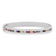 Multi Colored Baguette Sapphire Bangle Bracelet