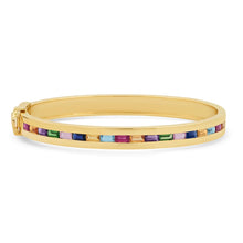 Multi Colored Baguette Sapphire Bangle Bracelet
