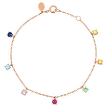Semi Precious Rainbow Charm Bracelet
