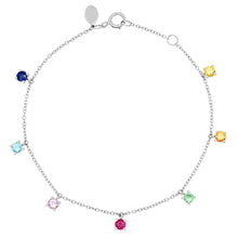 Semi Precious Rainbow Charm Bracelet
