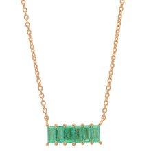 Semiprecious Gemstone Baguette Staple Necklace