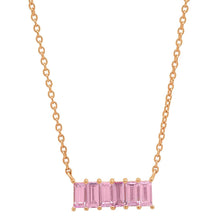 Semiprecious Gemstone Baguette Staple Necklace